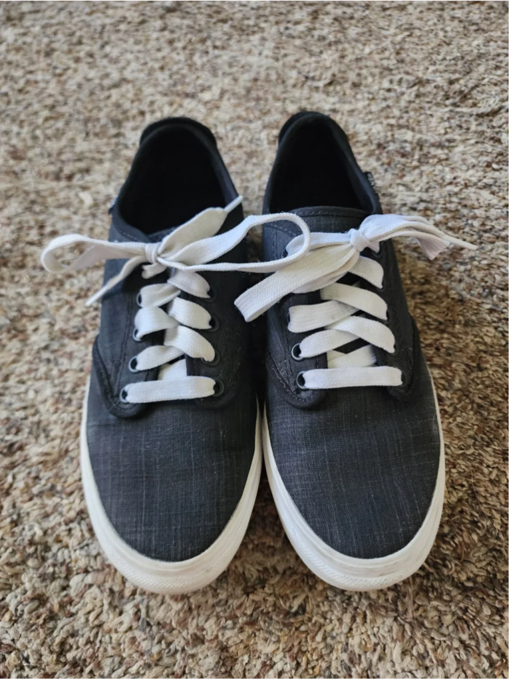 Vans Atwood Low Top Sneakers Charcoal Gray White W8/M6.5 EUC‎